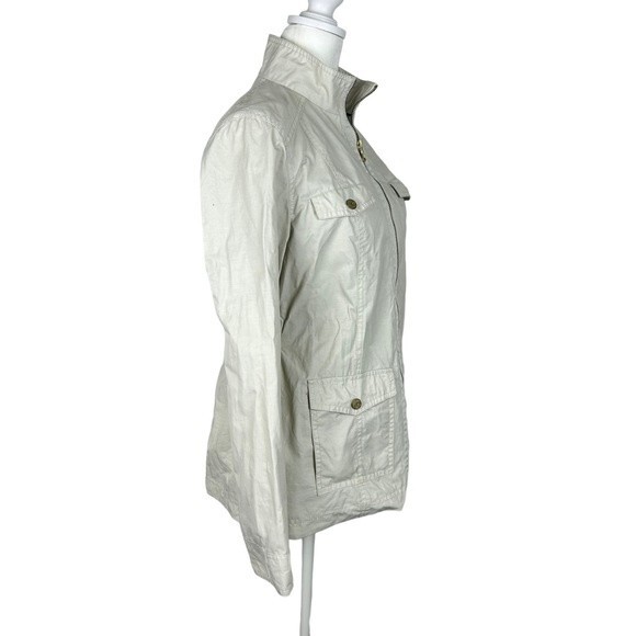 Womens Tommy Hilfiger Windbreaker Tan Beige Jacket Coat Small Lightweight Lined - Picture 2 of 14